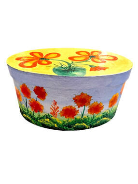 Vintage Floral Folk Art Hand Painted Pantry Box